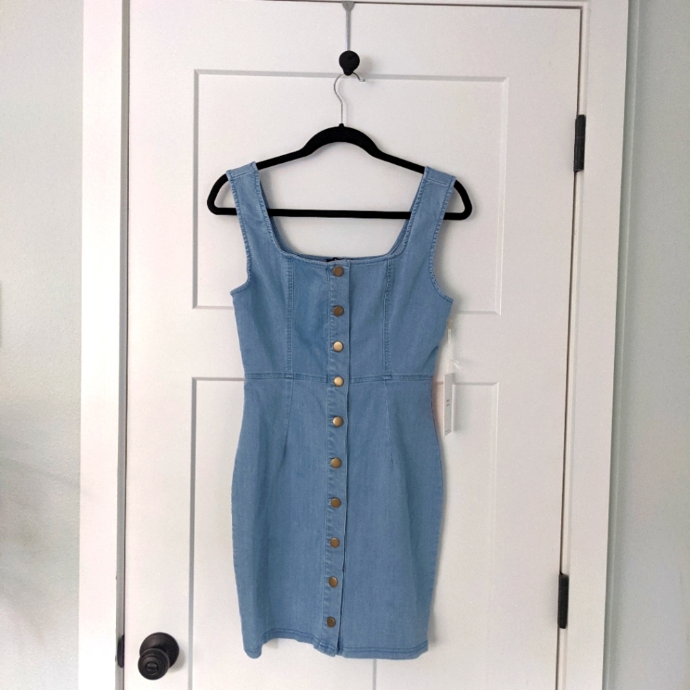 Denim button down dress